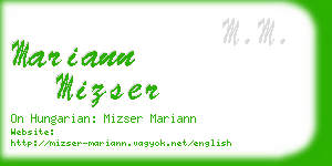 mariann mizser business card